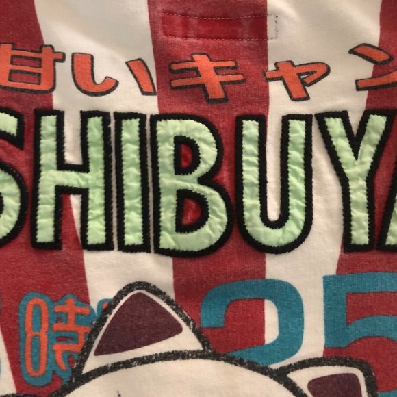 LUCKY BRAND SWEATSHIRT HOODIE* LUCKY CAT*SHIBUYA*JAPAN*EMBROIDER*ASIAN CHARACTER - Picture 4 of 9